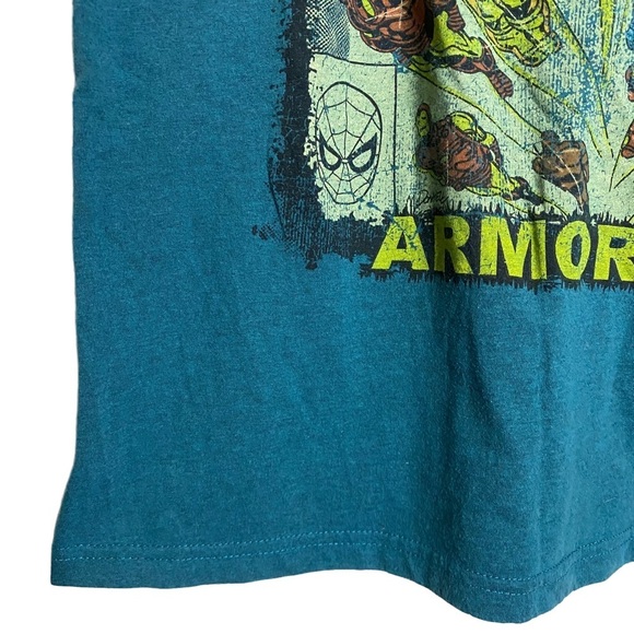 Marvel Iron Man Armor Comic Book Cover Tee Shirt Medium Blue Retro Fandom - Picture 4 of 14